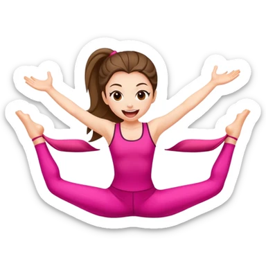 girl doing the splits with tongue out sticker