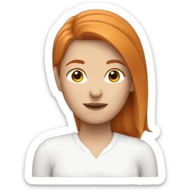 White woman with. Ginger hair.  sticker