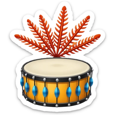 feather star playing drum sticker