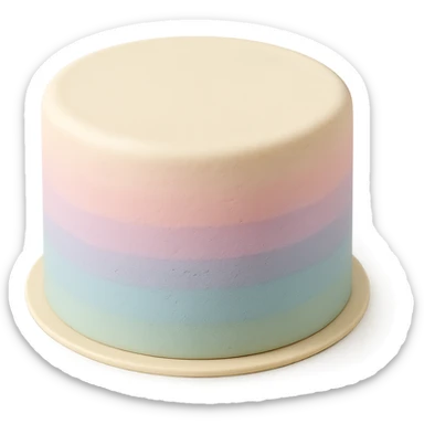 round fondant cake with pastel ombre sticker