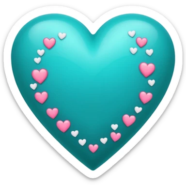 Teal heart with little hearts and Belles wording sticker