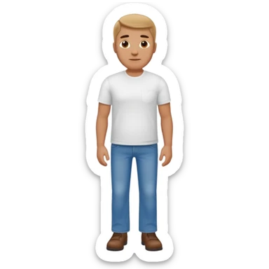 tall, stocky man wearing T-shirt and jeans sticker