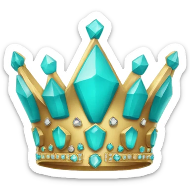 turquoise crown with gems sticker