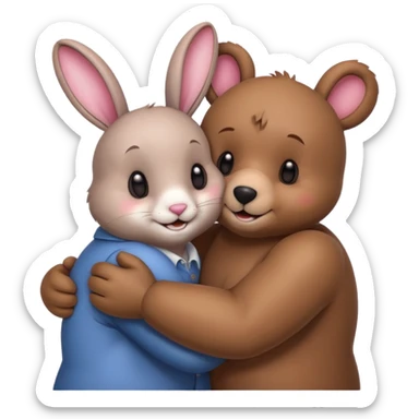 Bunny and bear in love 😘 sticker