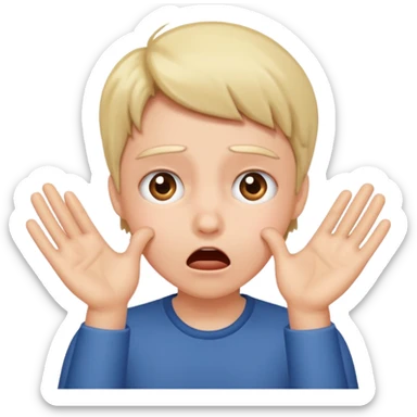 Shocked face slapping cheek  sticker