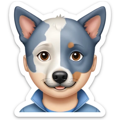 Person with blue heeler dog  sticker