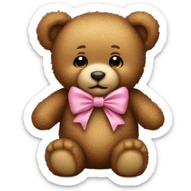 Teddy bear with bow sticker