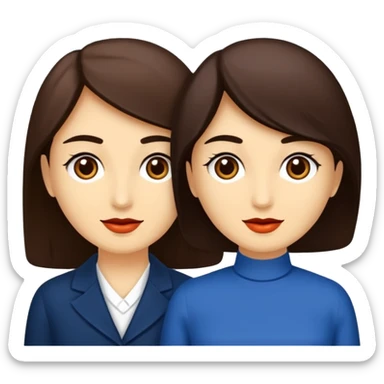 Uzun kahverengi dalgalı saçlı kahverengi gözlü esmer perçemli üzerinde lacivert parmak detaylı body olan bir kız yap saçları kabarık olmasın sticker