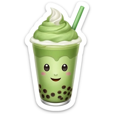 matcha latte with boba and ice without sticks and add a lil coffee  sticker