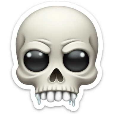 sad skull with tears sticker