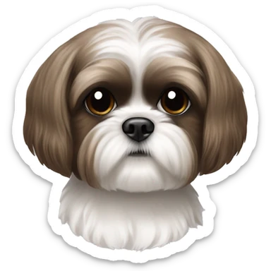 brunette shih tzu white girl cute short hair  sticker