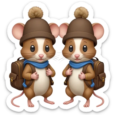 mice with backpacks sticker