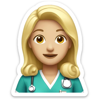 Blonde female nurse sticker
