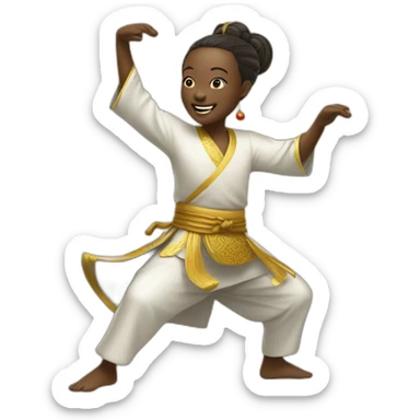 Chinois qui danse avec un africain sticker