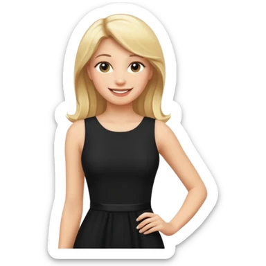 Blonde women, Long black tight sleveless dress sticker