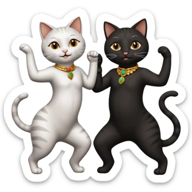 Cats couple salsa dancing  sticker