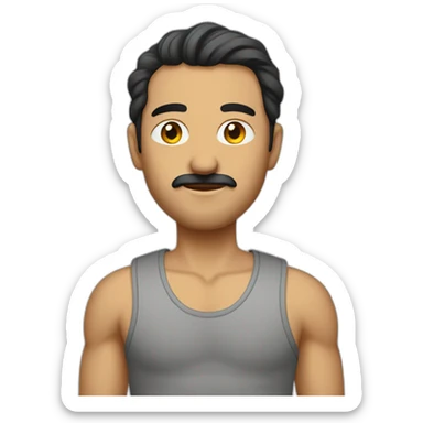 turkish perosn wearing tanktop, facing sideways sticker