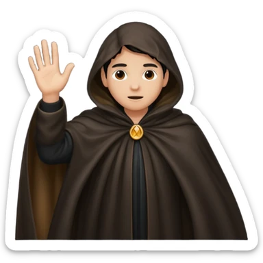 Cloak blowing away, character reaching after it sticker