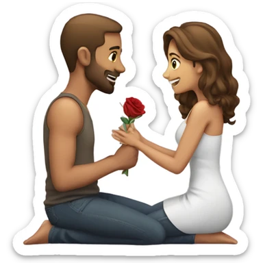 Man proposing to his girlfriend  sticker