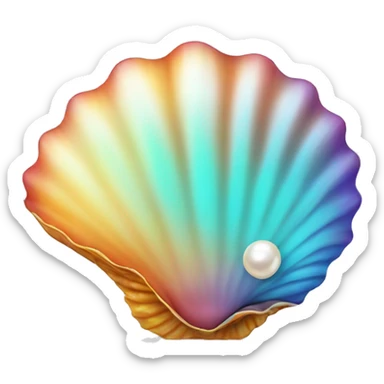 Colorfull sea shell with a pearl  sticker