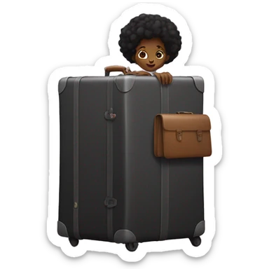 Black Girl hiding in her brothers suit case for Panama  sticker