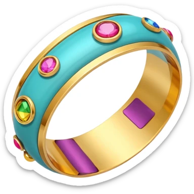 Cute colorful shiny bangles with golden bangles in between that has small cute jhumkhas in the hand sticker