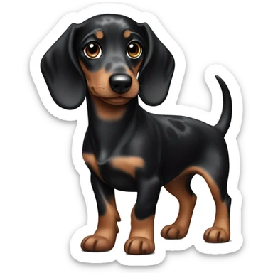 Black merle dachshund puppy sticker