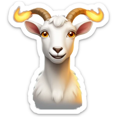 goat with fire eyes and lighting around his body sticker