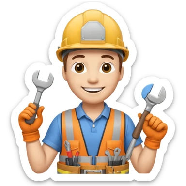 hazme un emoji estilo apple que sea constructor de una empresa sticker
