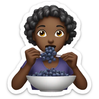Girl eating blueberries sticker