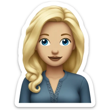 blonde blue eyed woman sticker
