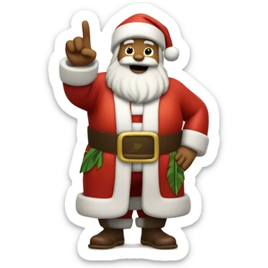 Hawaiian Santa thanksgiving doing the Shaka  sticker