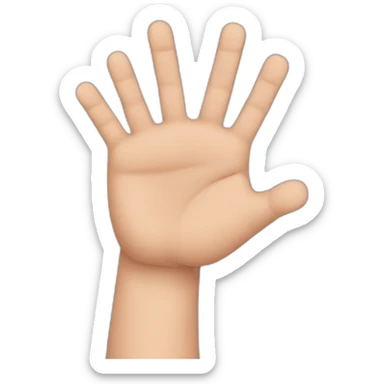 right hand with all fingers up except pinky finger and ring finger sticker