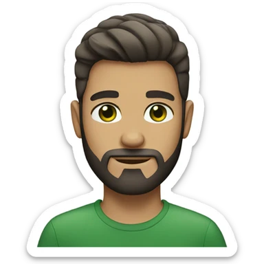 handsome man with beard and green eyes light natural skin sticker