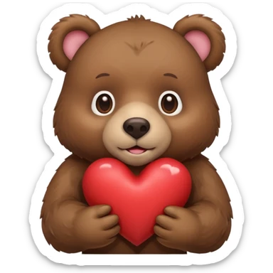 Ours qui tien un cœur  sticker
