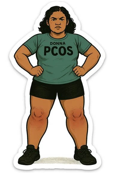 dONNA CON PCOS CHE COMBATTE LE SUE GAMBE GONFIE sticker
