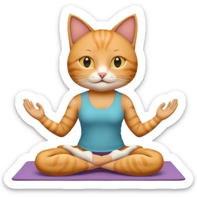 cat doing yoga sticker