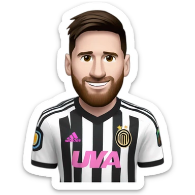 Lionel Messi with the Inter Miami sticker