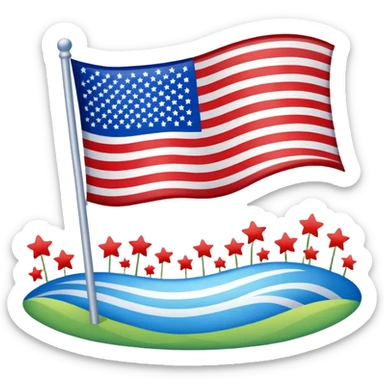 US flag, simple and recognizable sticker