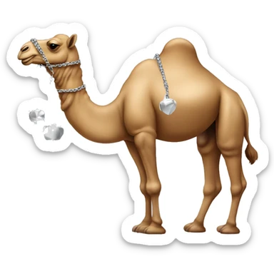 Camel make it cartoon and some silver fall from above sticker