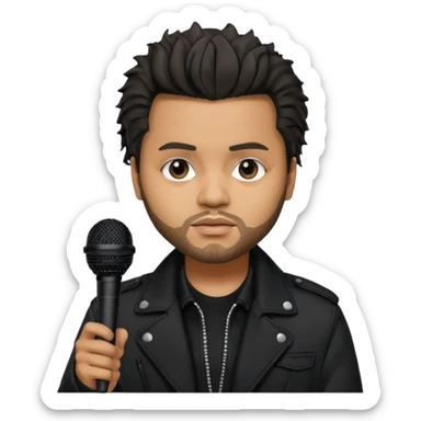 The weeknd holding microphone sticker