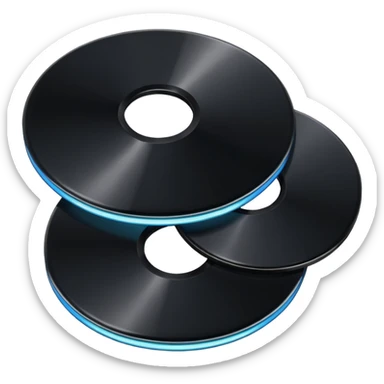 two black computer disk sticker