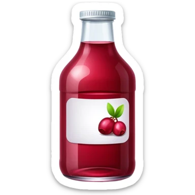 Bottle cranberry juice sticker