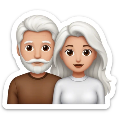 Pareja de hombre piel blanca de pelo castaño y mujer de piel blanca enamorados  sticker