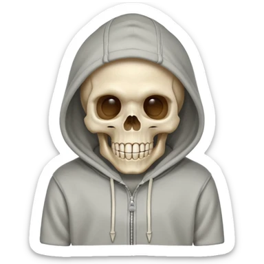Laughing empty skull in a hoodie sticker