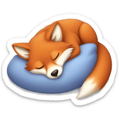 sleeping fox sticker