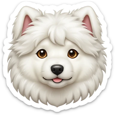 perro blanco peludo  sticker