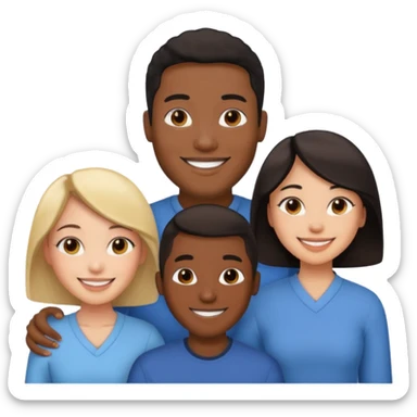 Black man with   with two women one black one Chinese  sticker