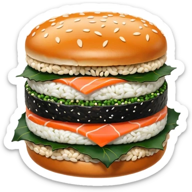 sushi burger sticker