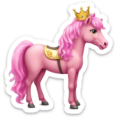 pink pony with crown sticker